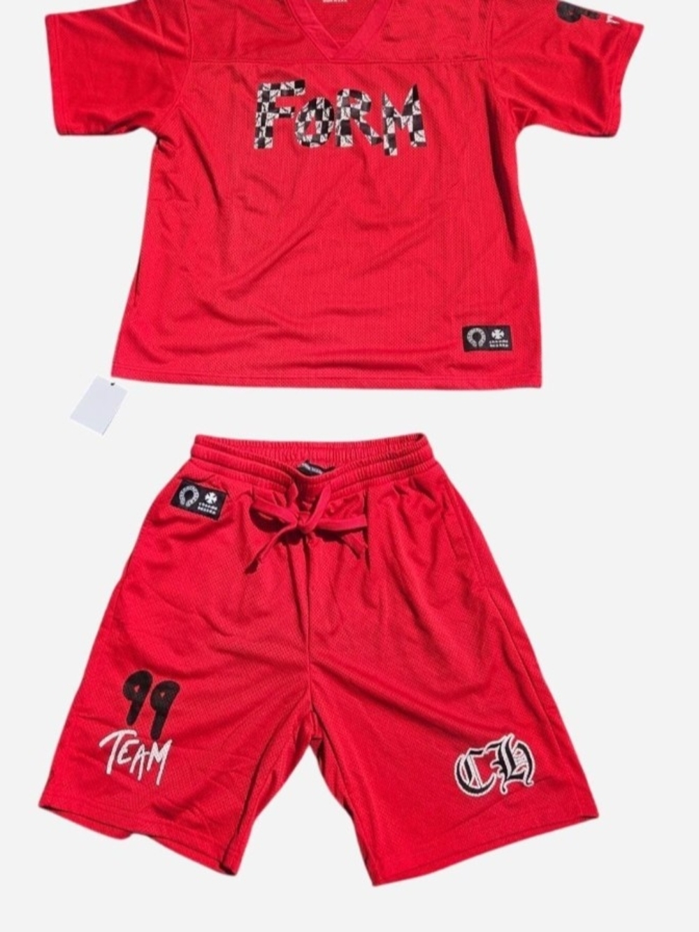 Chrome Hearts Red Mesh Jersey Top